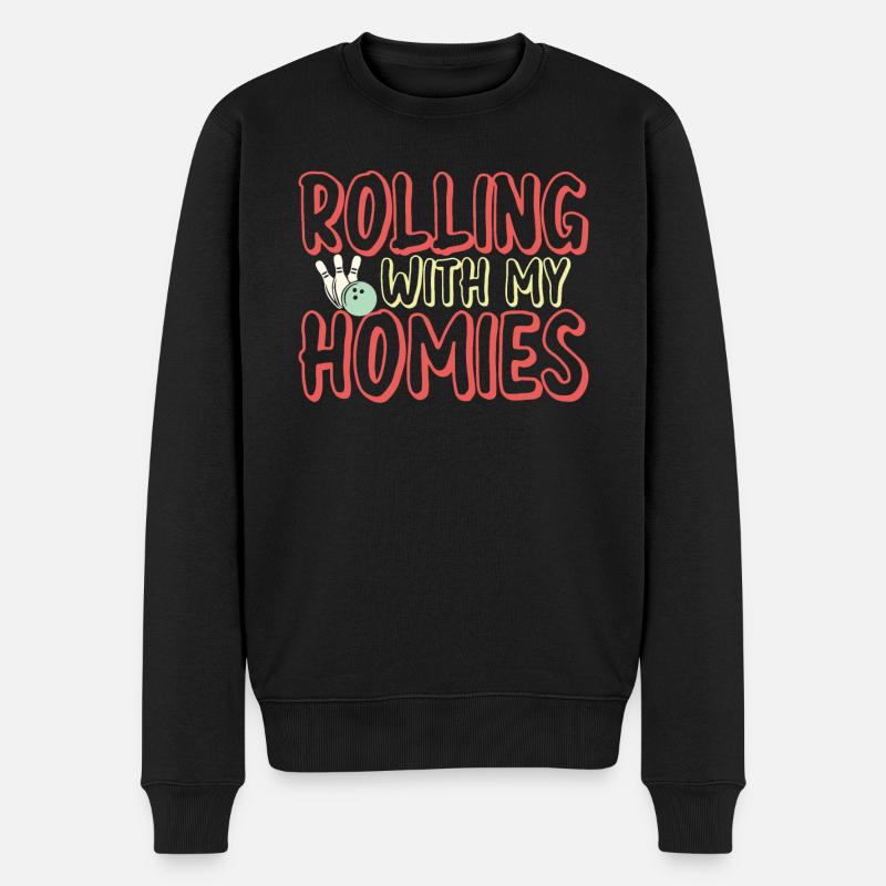 Bowling Hommie - Männer Premium Bio Pullover - Schwarz