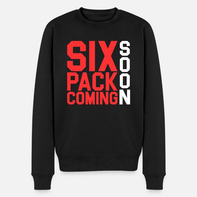 Six Pack Coming Soon 28 - Männer Premium Bio Pullover - Schwarz