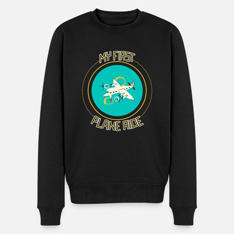 My First Plane Ride 33 - Männer Premium Bio Pullover - Schwarz