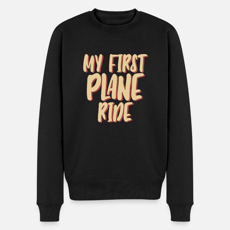 My First Plane Ride 44 - Männer Premium Bio Pullover - Schwarz
