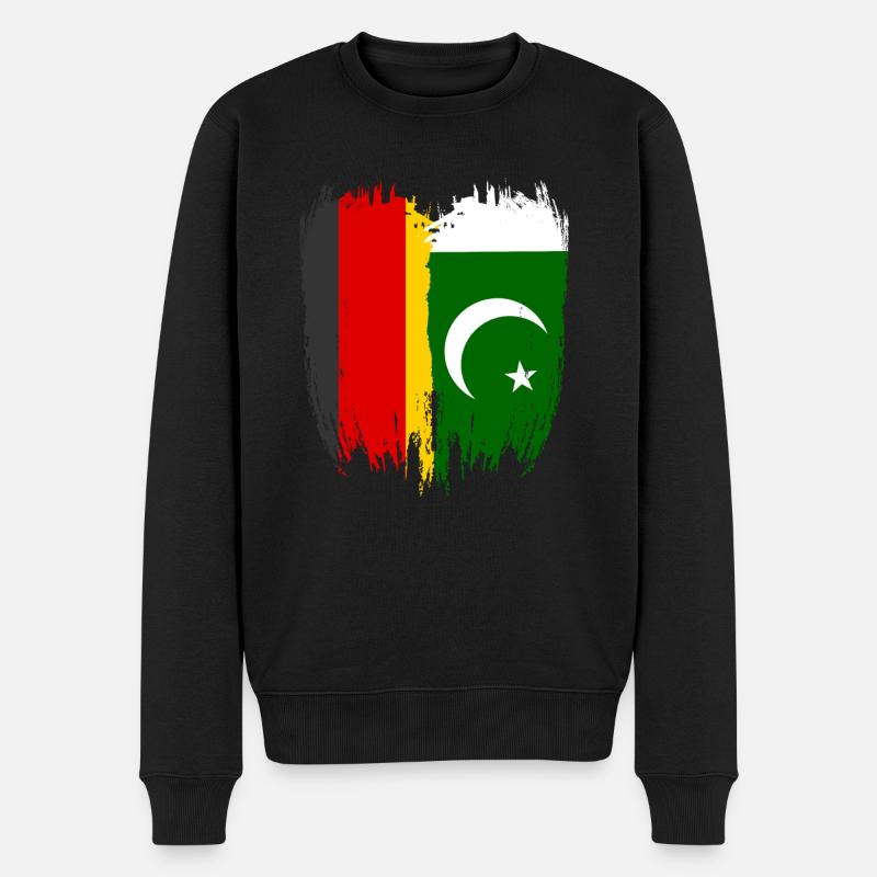 Deutschland Flagge Pakistan - Männer Premium Bio Pullover - Schwarz