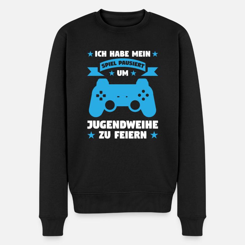 Jugendweihe Gaming Erwachsen Geschenk - Männer Premium Bio Pullover - Schwarz