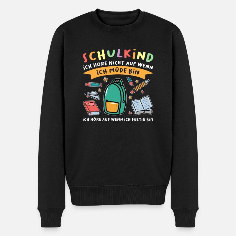 Schulkind Schulanfang Schulanfänger Geschenk - Männer Premium Bio Pullover - Schwarz