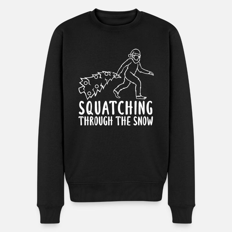 Bigfoot Christmas - Sasquatch Ugly Christmas - Männer Premium Bio Pullover - Schwarz