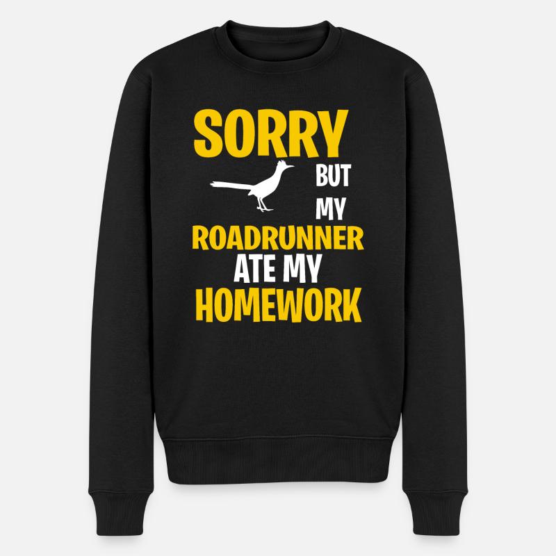 Funny Roadrunner Present Idea - Männer Premium Bio Pullover - Schwarz