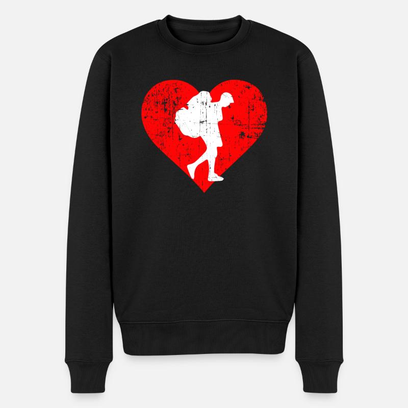 I LOVE CAMPING - Männer Premium Bio Pullover - Schwarz