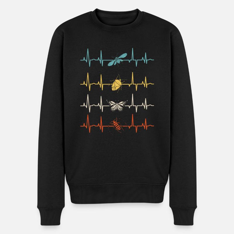 Entomology Entomologist Insects Bugs Heartbeat - Männer Premium Bio Pullover - Schwarz