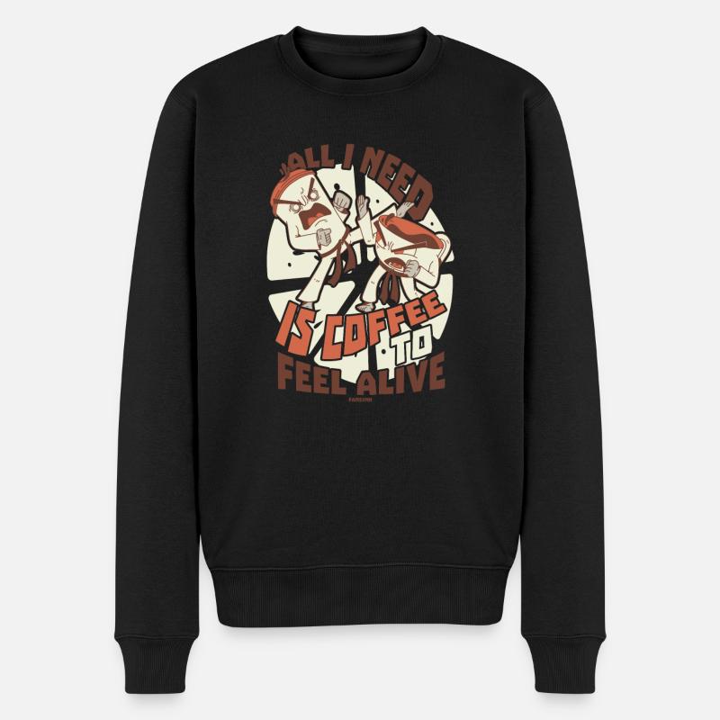 Café - Pull Premium bio Homme - noir