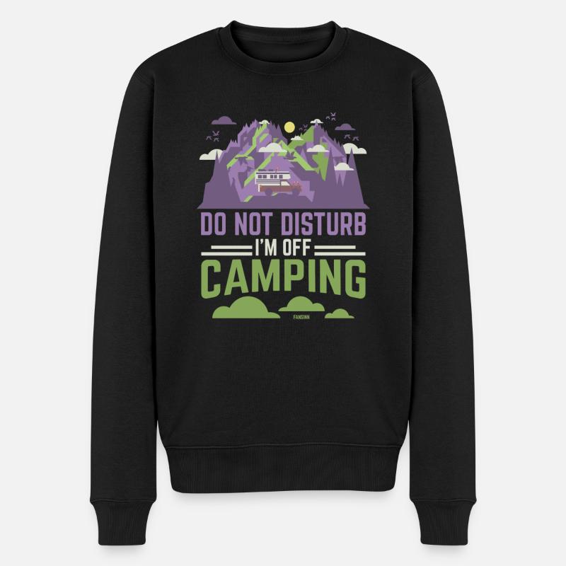 Camping Campingplatz Urlaub Zelt Geschenk - Männer Premium Bio Pullover - Schwarz