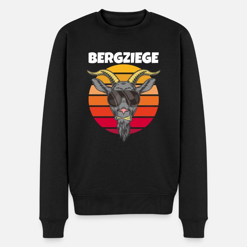 Bergziege Cool - Männer Premium Bio Pullover - Schwarz