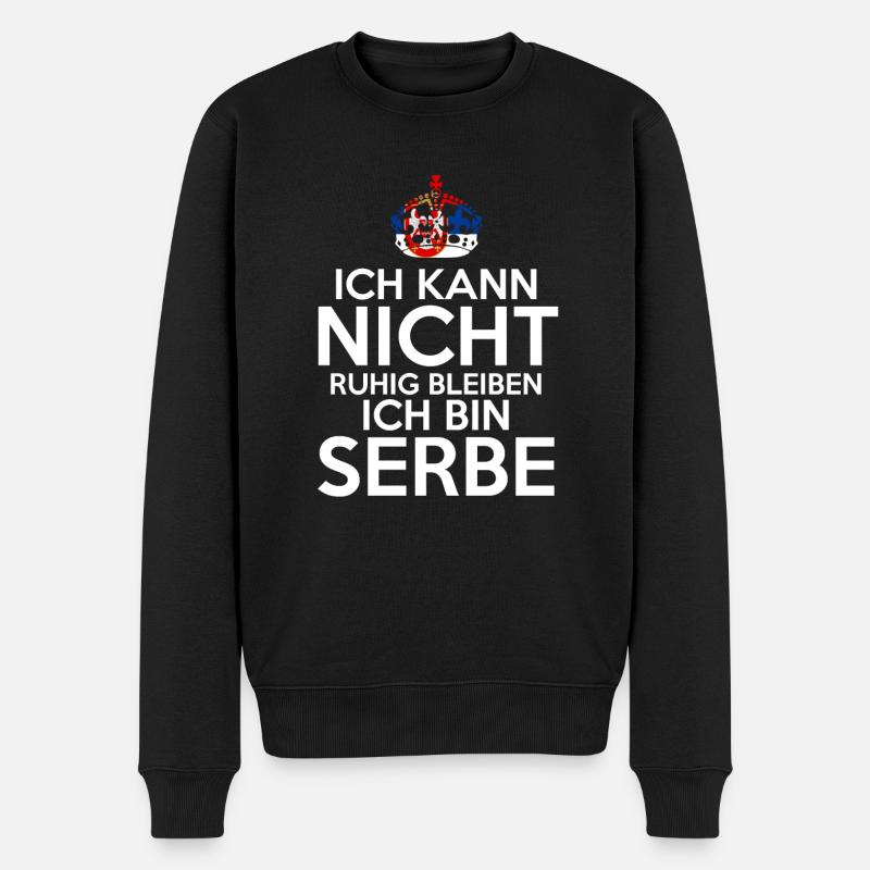 Serbien Serbe Serbisches - Männer Premium Bio Pullover - Schwarz