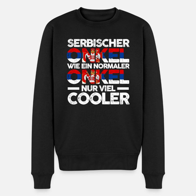 Serbe Onkel Serbien - Männer Premium Bio Pullover - Schwarz