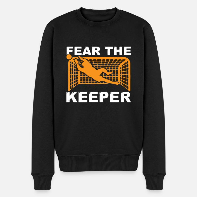 Keeper Furcht - Männer Premium Bio Pullover - Schwarz