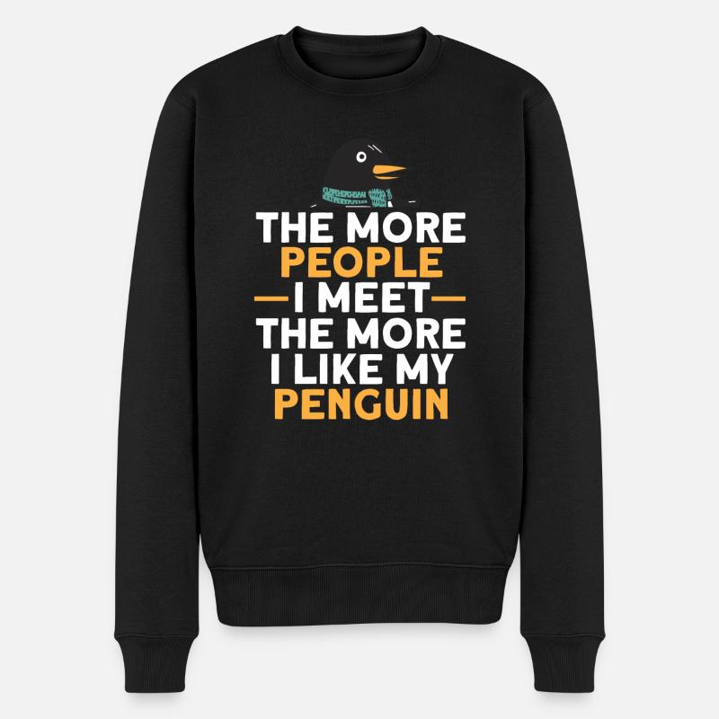 Pinguin-Leute - Männer Premium Bio Pullover - Schwarz