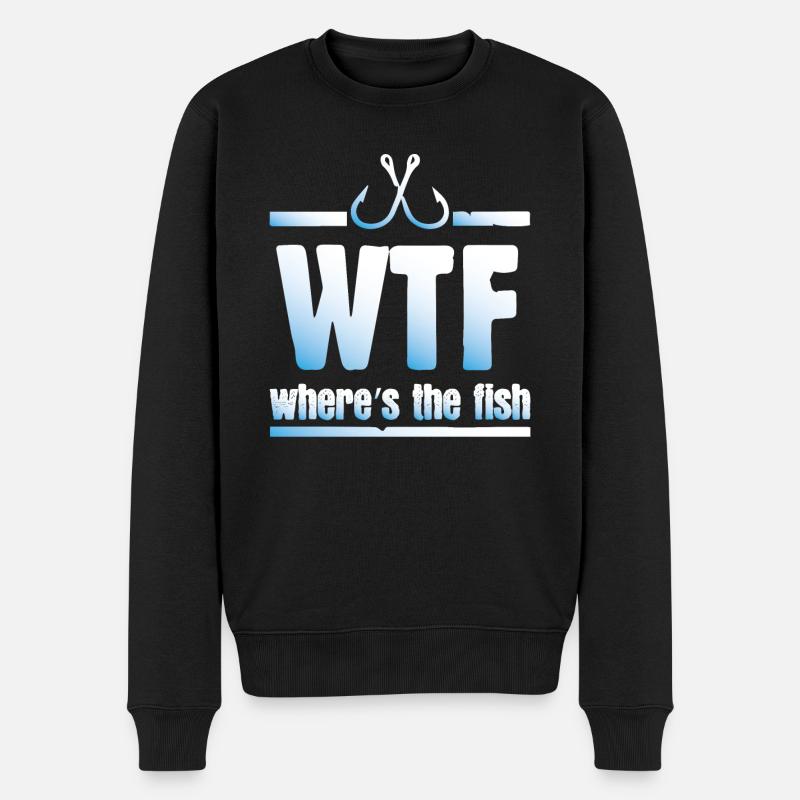 Fisch was - Männer Premium Bio Pullover - Schwarz