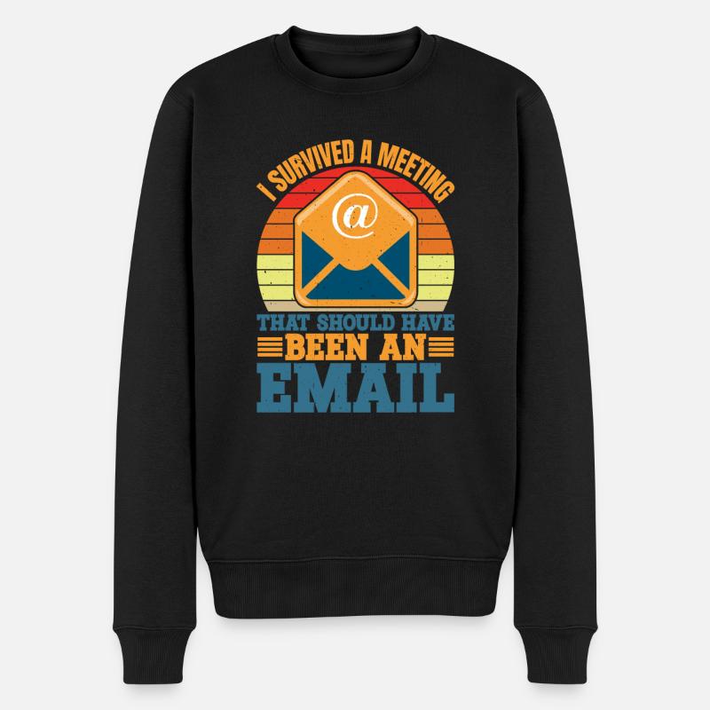 I Survived Another Meeting 10 - Männer Premium Bio Pullover - Schwarz