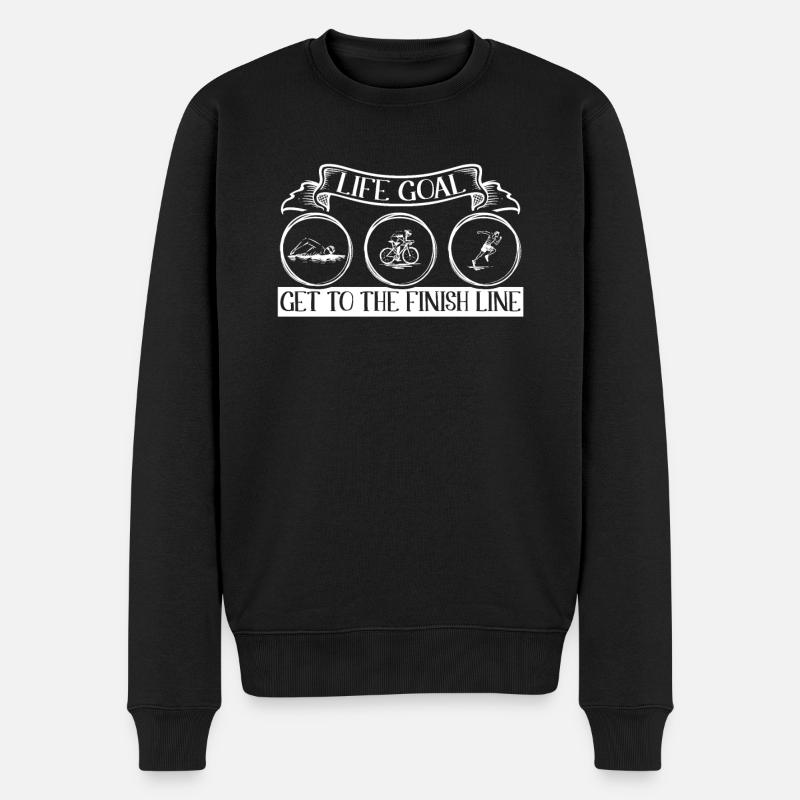 Triathlon - Männer Premium Bio Pullover - Schwarz