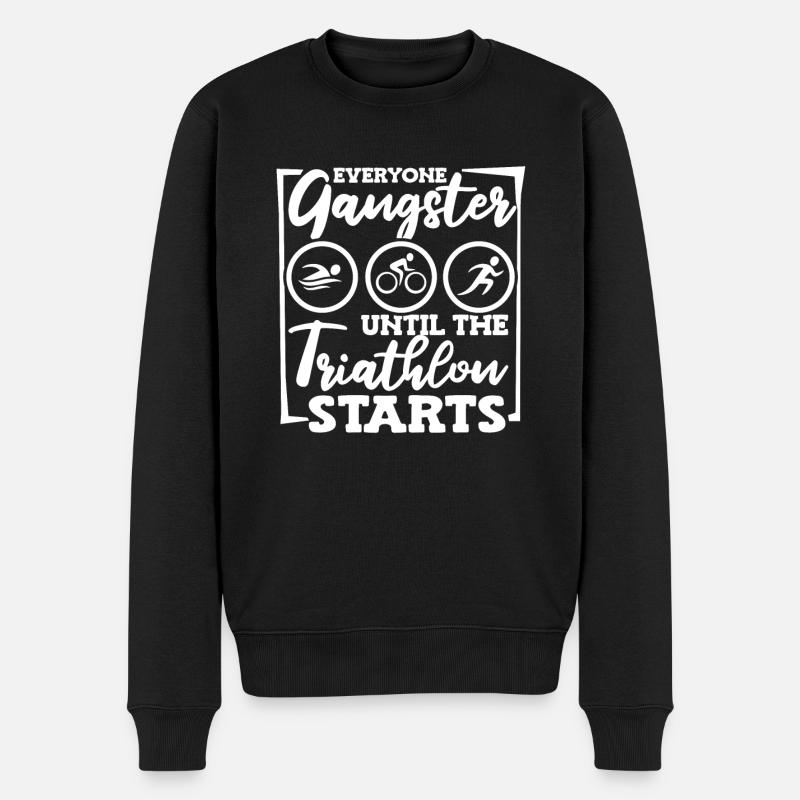 Triathlon - Männer Premium Bio Pullover - Schwarz
