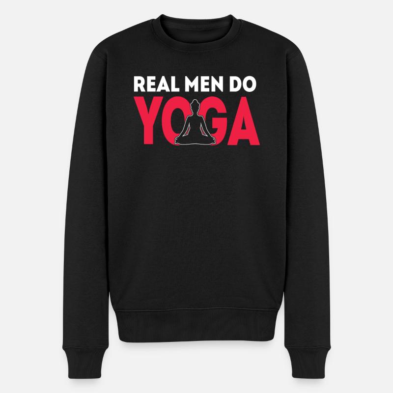 Relax Yoga Time Mandala Meditate Men Do Yoga - Männer Premium Bio Pullover - Schwarz