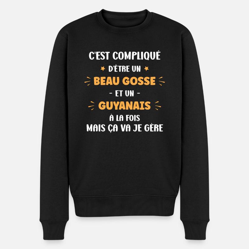 Compliqué beau gosse et guyanais - Pull Premium bio Homme - noir