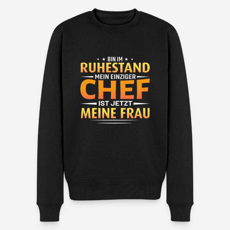 Ruhestand Lustig Frau - Männer Premium Bio Pullover - Schwarz