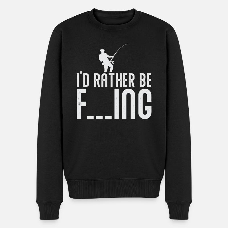 Angeln versuchen - Männer Premium Bio Pullover - Schwarz