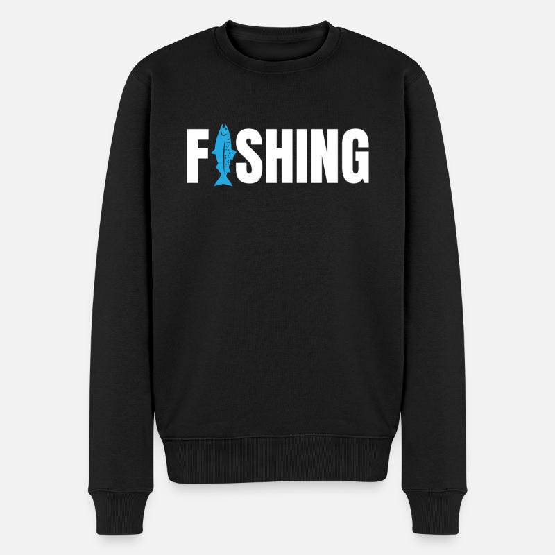 Einfach angeln - Männer Premium Bio Pullover - Schwarz