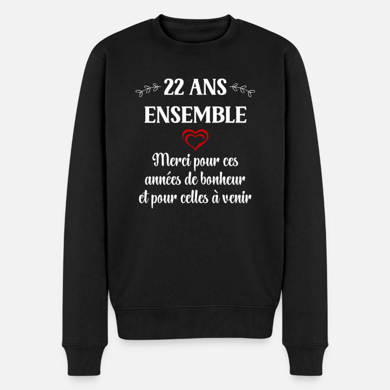 22 ans ensemble - Pull Premium bio Homme - noir