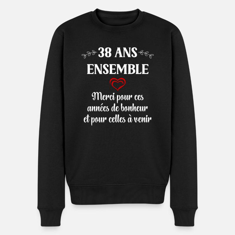 38 ans ensemble - Pull Premium bio Homme - noir