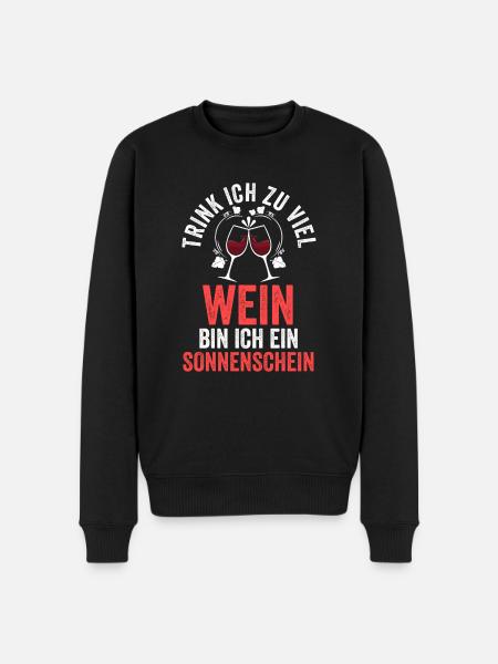 Weintrinker Party Wein - Männer Premium Bio Pullover - Schwarz