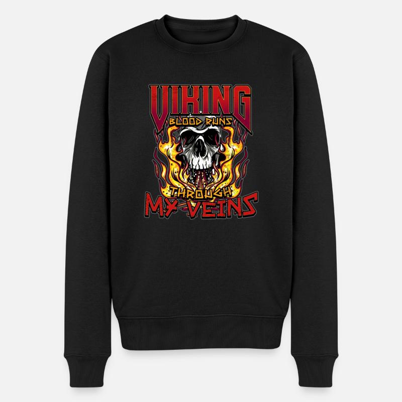 Norse Viking Mythology Design for Viking Warriors - Männer Premium Bio Pullover - Schwarz