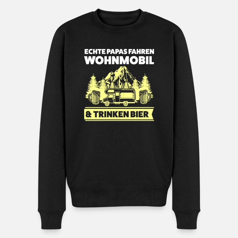 Camper Papa Camping Geschenk - Männer Premium Bio Pullover - Schwarz
