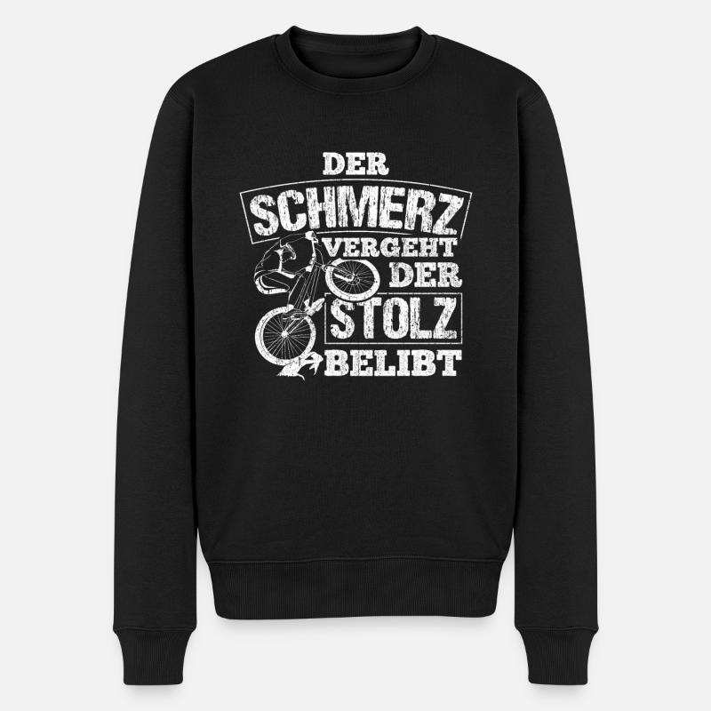 Mountainbike MTB Schmerz vergeht Stolz bleibt! MTB - Männer Premium Bio Pullover - Schwarz