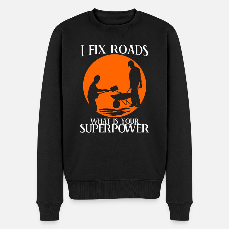 Straßenwärter Straßenbau Straßenbauer - Männer Premium Bio Pullover - Schwarz