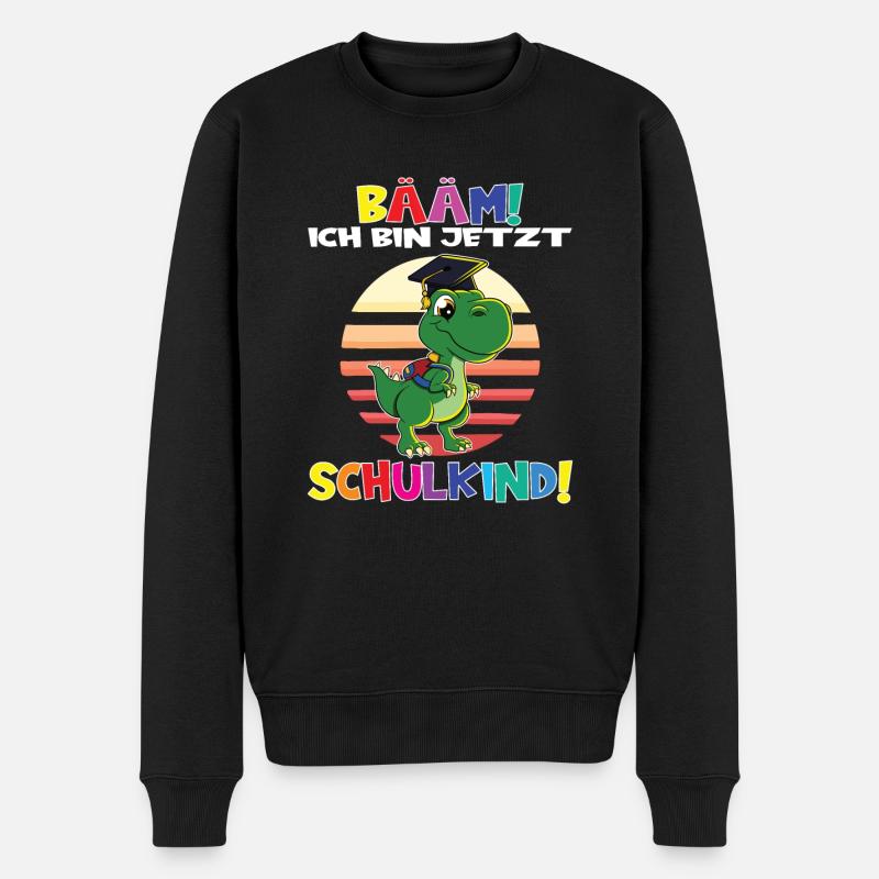 Bääm! Ich Bin Jetzt Schulkind Einschulung - Männer Premium Bio Pullover - Schwarz