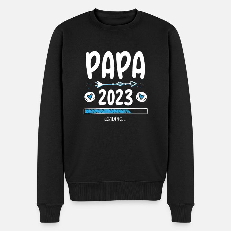 Papa 2023 Loading - Männer Premium Bio Pullover - Schwarz
