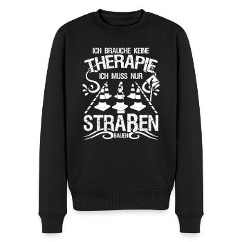 Straßenwärter Therapie Straßenbau - Männer Premium Bio Pullover - Schwarz - Vorne - Nico (187cm)