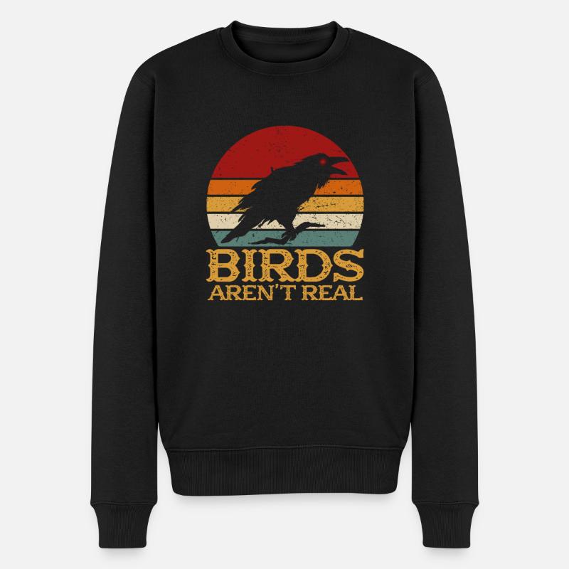Birds Arent Real - Männer Premium Bio Pullover - Schwarz