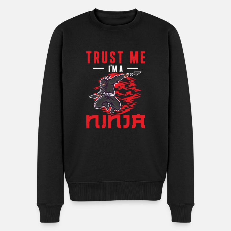Trust Me I'm A Ninja Lustiges Messer, Kunai - Männer Premium Bio Pullover - Schwarz