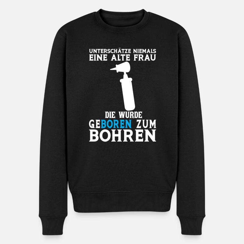 Zahn Zahnarzt Bohren Zahn Geschenk - Männer Premium Bio Pullover - Schwarz