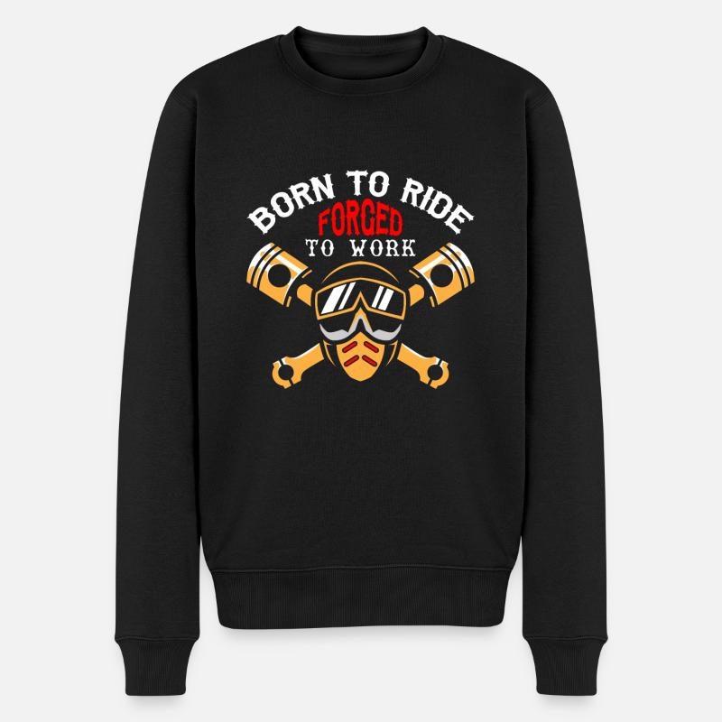 Born to ride - Männer Premium Bio Pullover - Schwarz