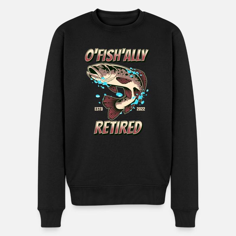 O Fish Ally im Ruhestand - Männer Premium Bio Pullover - Schwarz