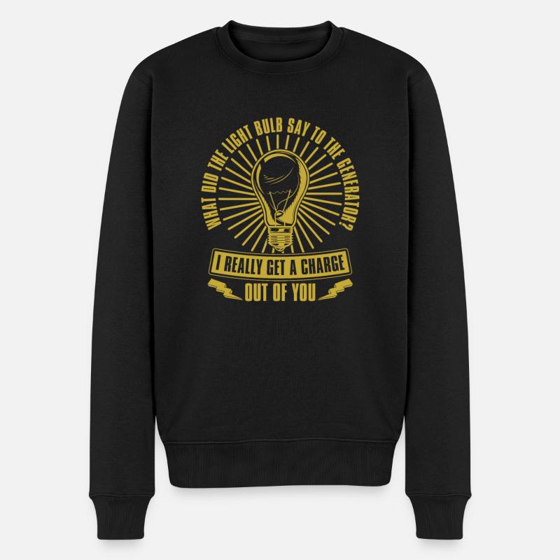 Electrician Electrical Engineer Electronics Technician - Men's Premium Organic Jumper - black