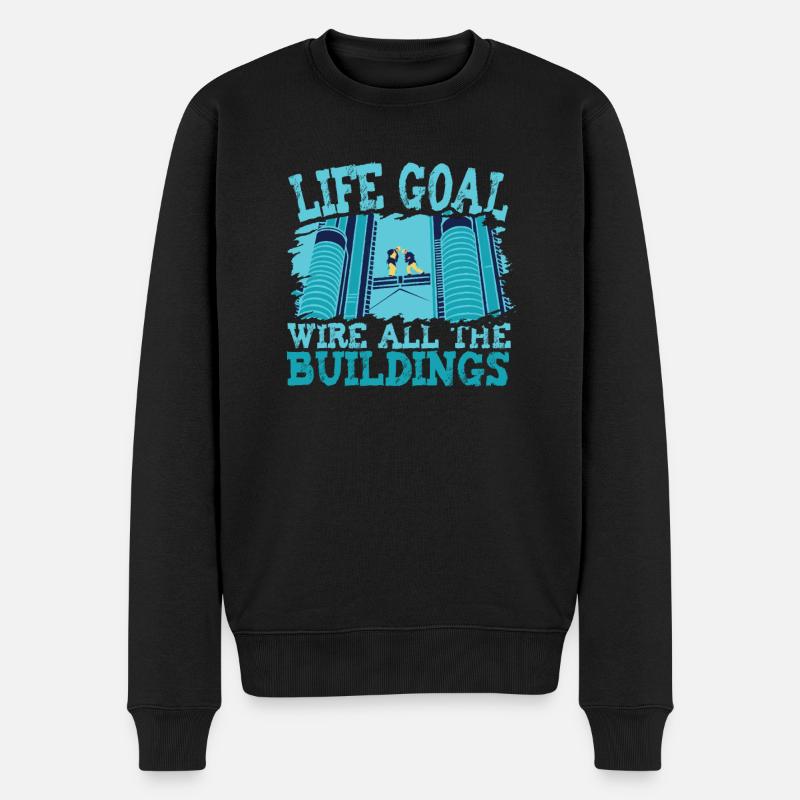 Electrician Electrical Engineer Electronics Technician - Men's Premium Organic Jumper - black