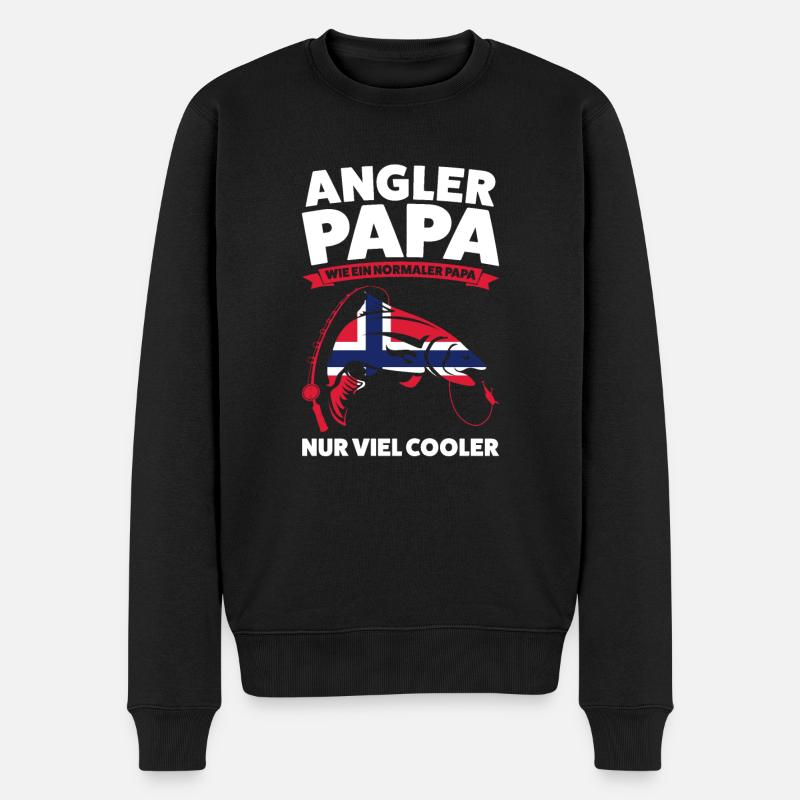 Angler Norwegisch Angeln Norwegen Geschenk - Männer Premium Bio Pullover - Schwarz