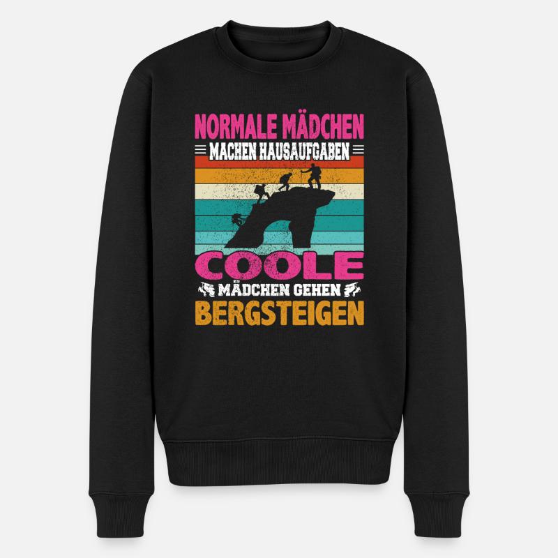 Witziger Bergsteigerin Spruch für Mädchen zum - Männer Premium Bio Pullover - Schwarz