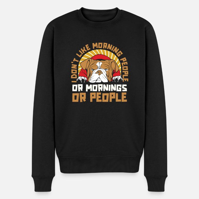 Bulldog Hund - Männer Premium Bio Pullover - Schwarz