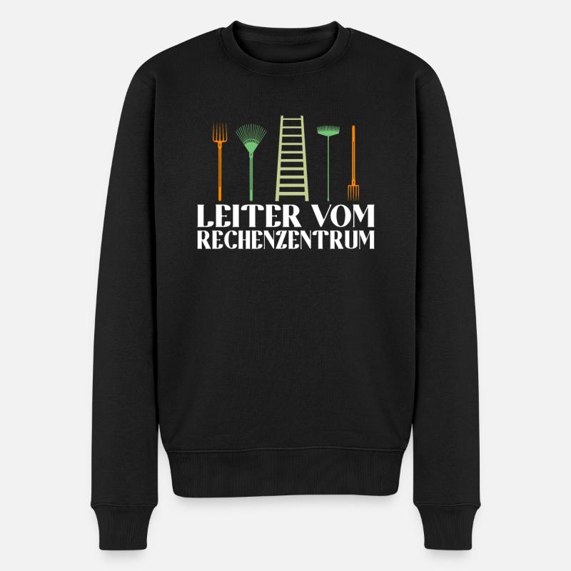 Lustiges Leiter vom Rechenzentrum Gartenarbeit Frü - Männer Premium Bio Pullover - Schwarz