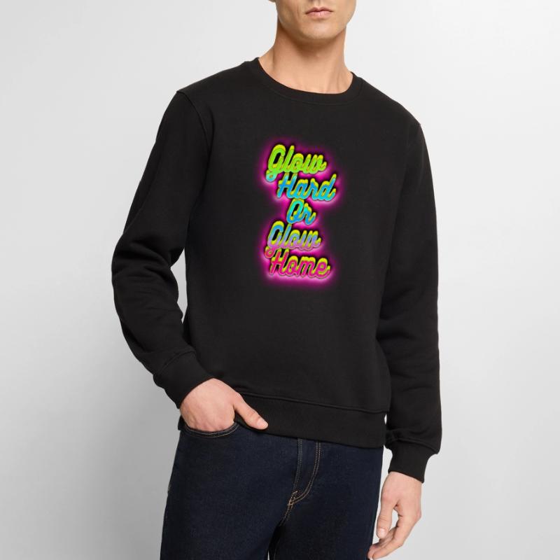 Glow Hard oder Glow Home Männer Premium Bio Pullover