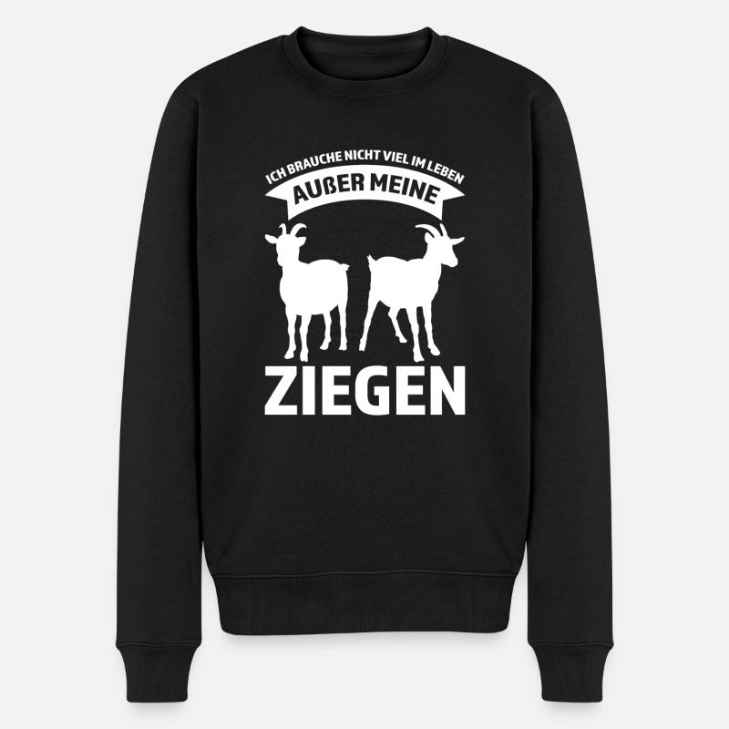 Ziege Ziegen Ziegenbesitzer Geschenk - Männer Premium Bio Pullover - Schwarz